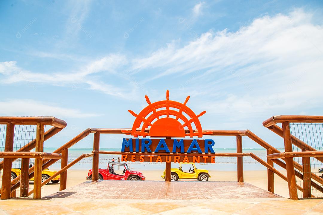 Natal, Rio Grande do Norte, Brasil - 12 de março de 2021: Restaurante Miramar na cidade de Porto Mirim no Rio Grande do Norte