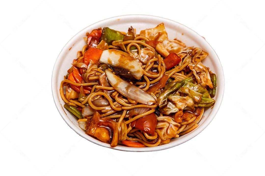 Tigela com yakisoba Comida Japonesa