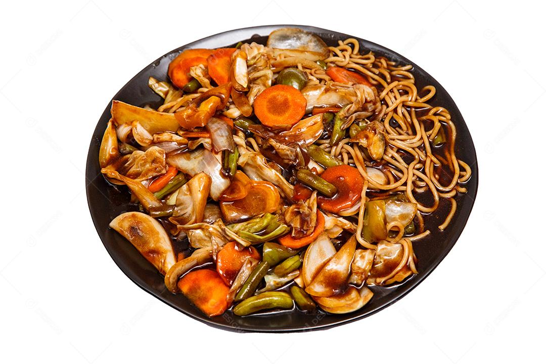 Tigela com yakisoba Comida Japonesa