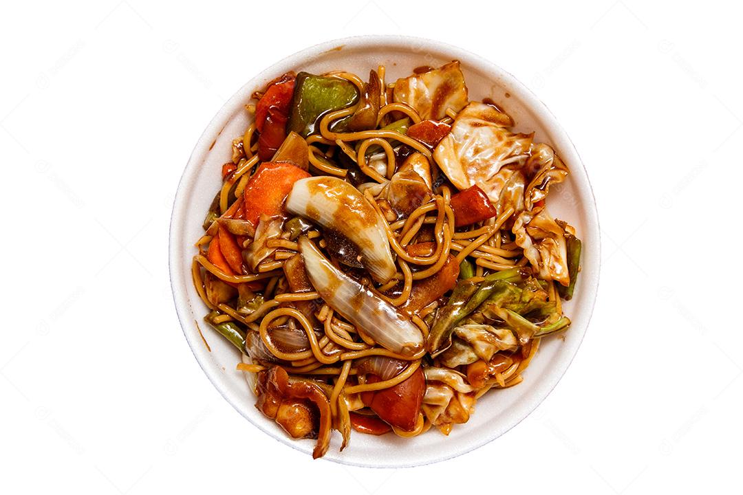 Tigela com yakisoba Comida Japonesa