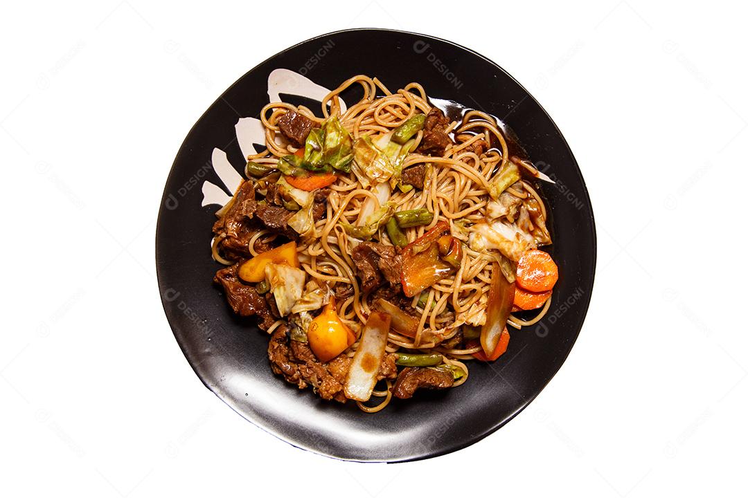 Tigela com yakisoba Comida Japonesa