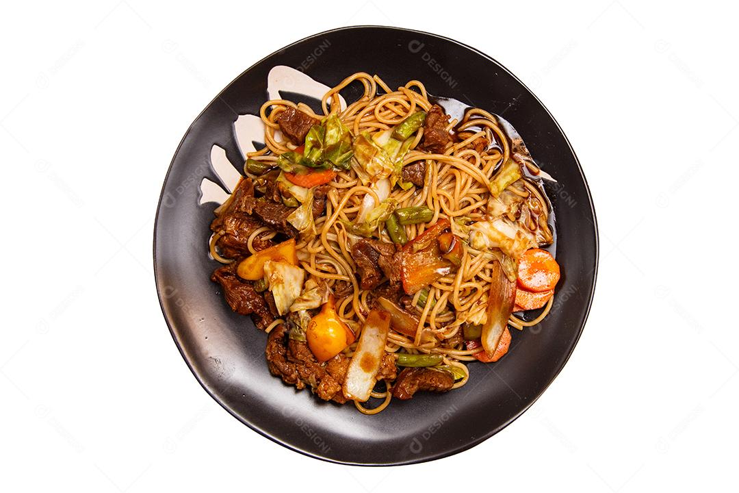 Tigela com yakisoba Comida Japonesa