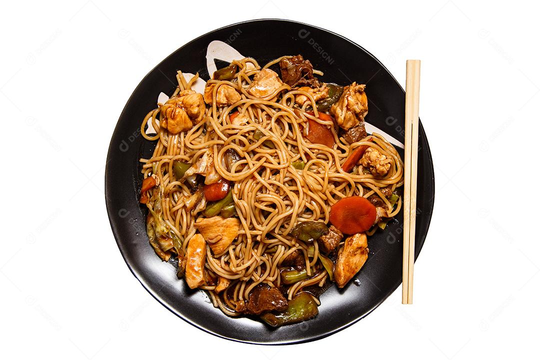 Tigela com yakisoba Comida Japonesa