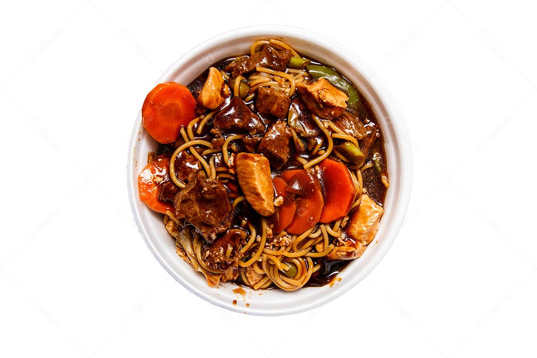 Tigela com yakisoba Comida Japonesa