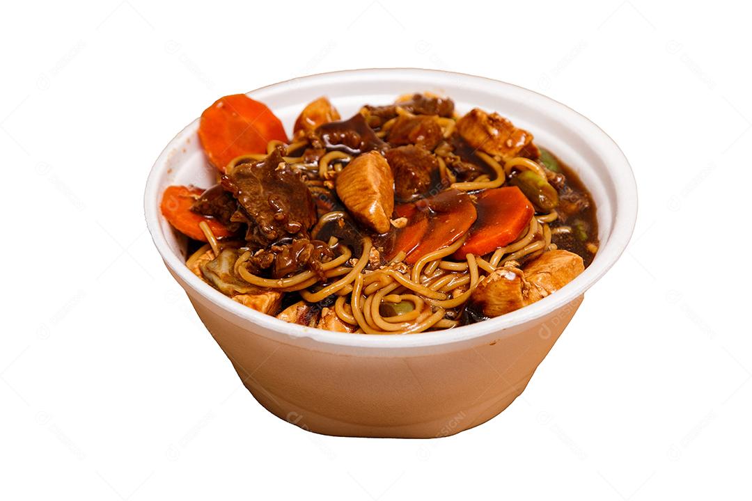 Tigela com yakisoba Comida Japonesa