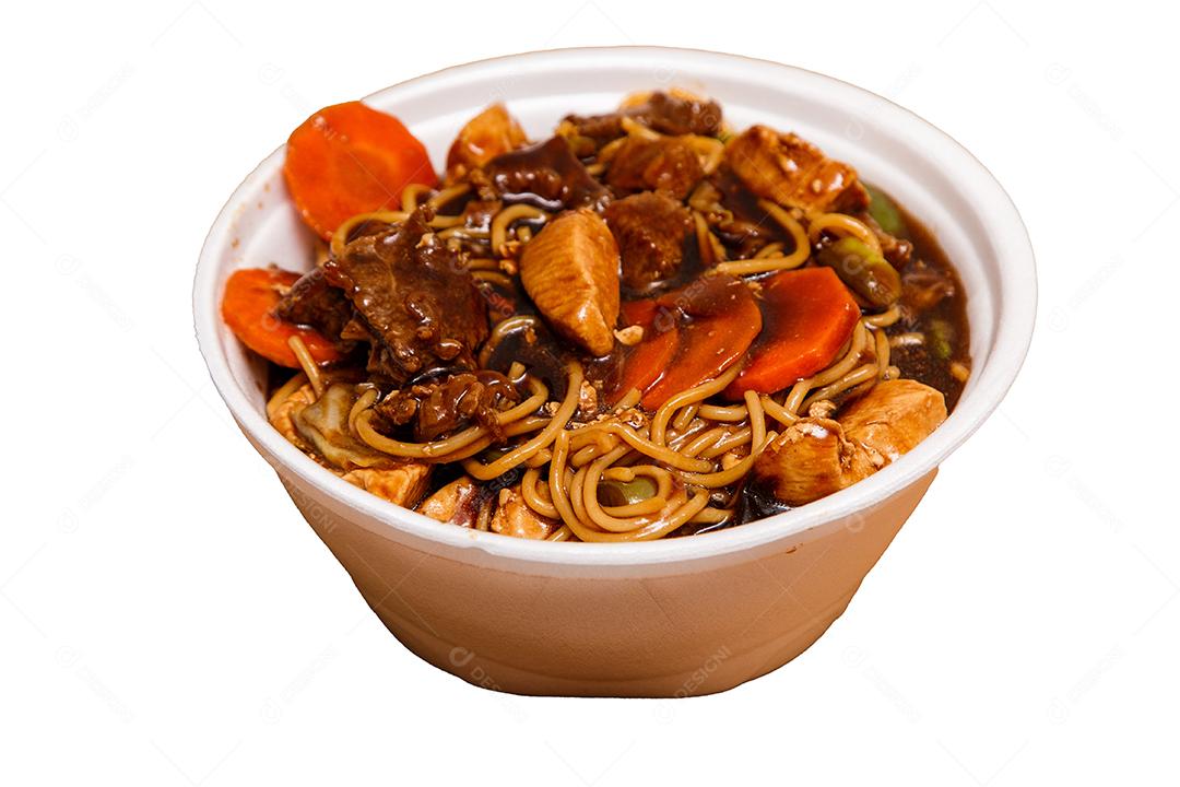 Tigela com yakisoba Comida Japonesa
