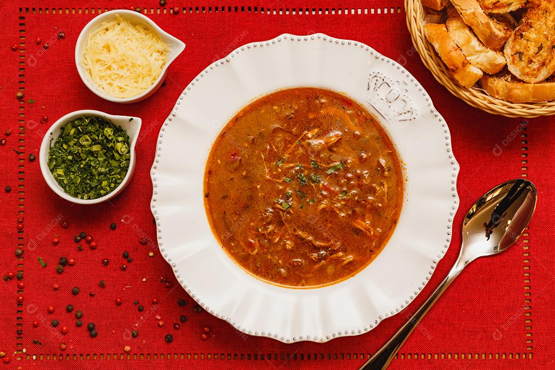 Delicioso caldo de batata com bacon, feijão branco, sopa de batata com bacon e feijão branco, Gastronomia, comidas brasileiras de inverno