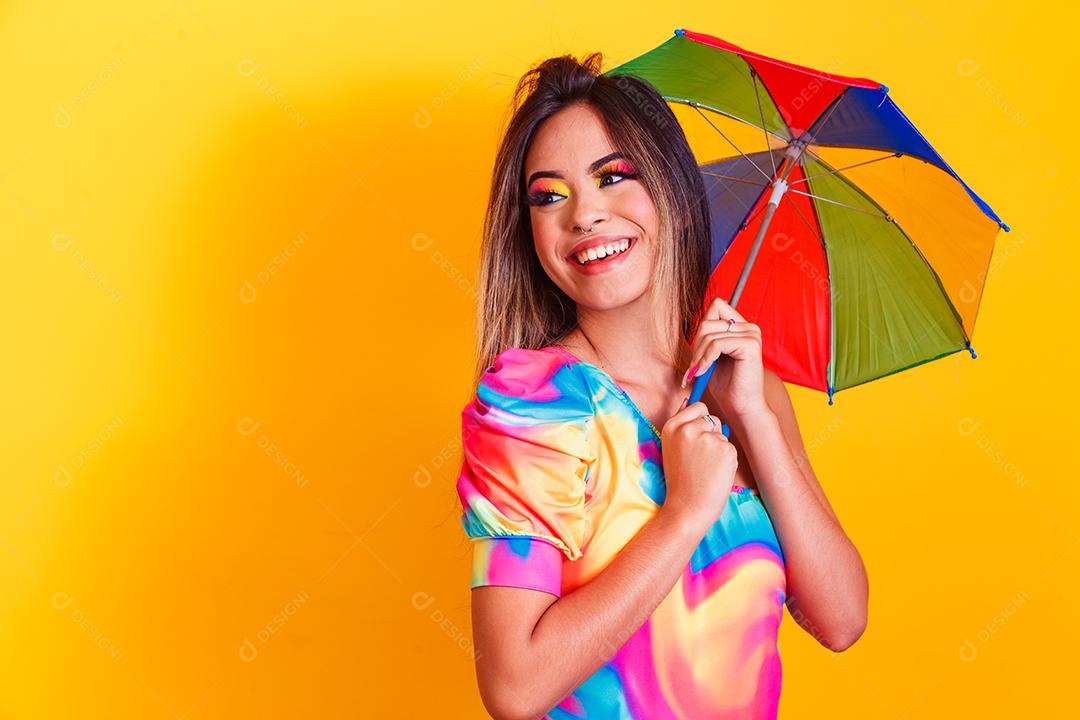 beautiful young woman dressed for carnival