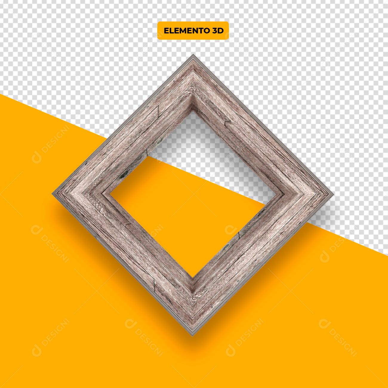 Elemento 3D de Madeira Losango de são joão Para composição PSD