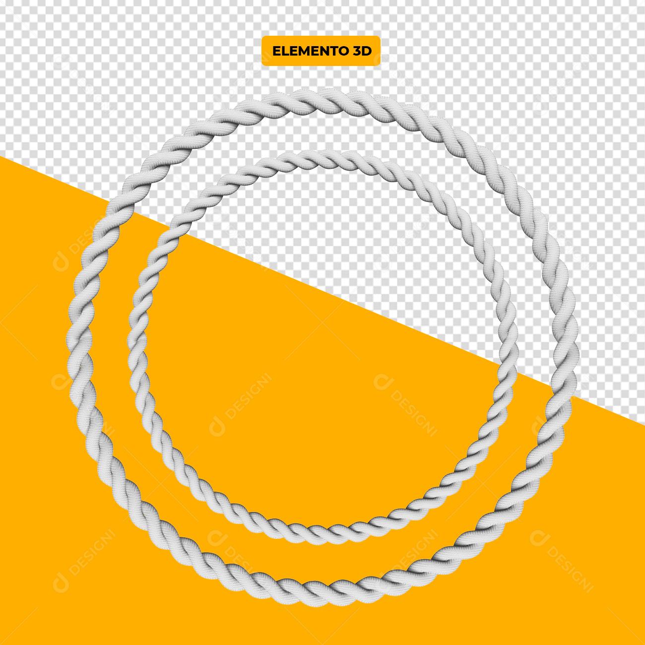 Elemento 3D Cordas branca de São João Para Composição PSD