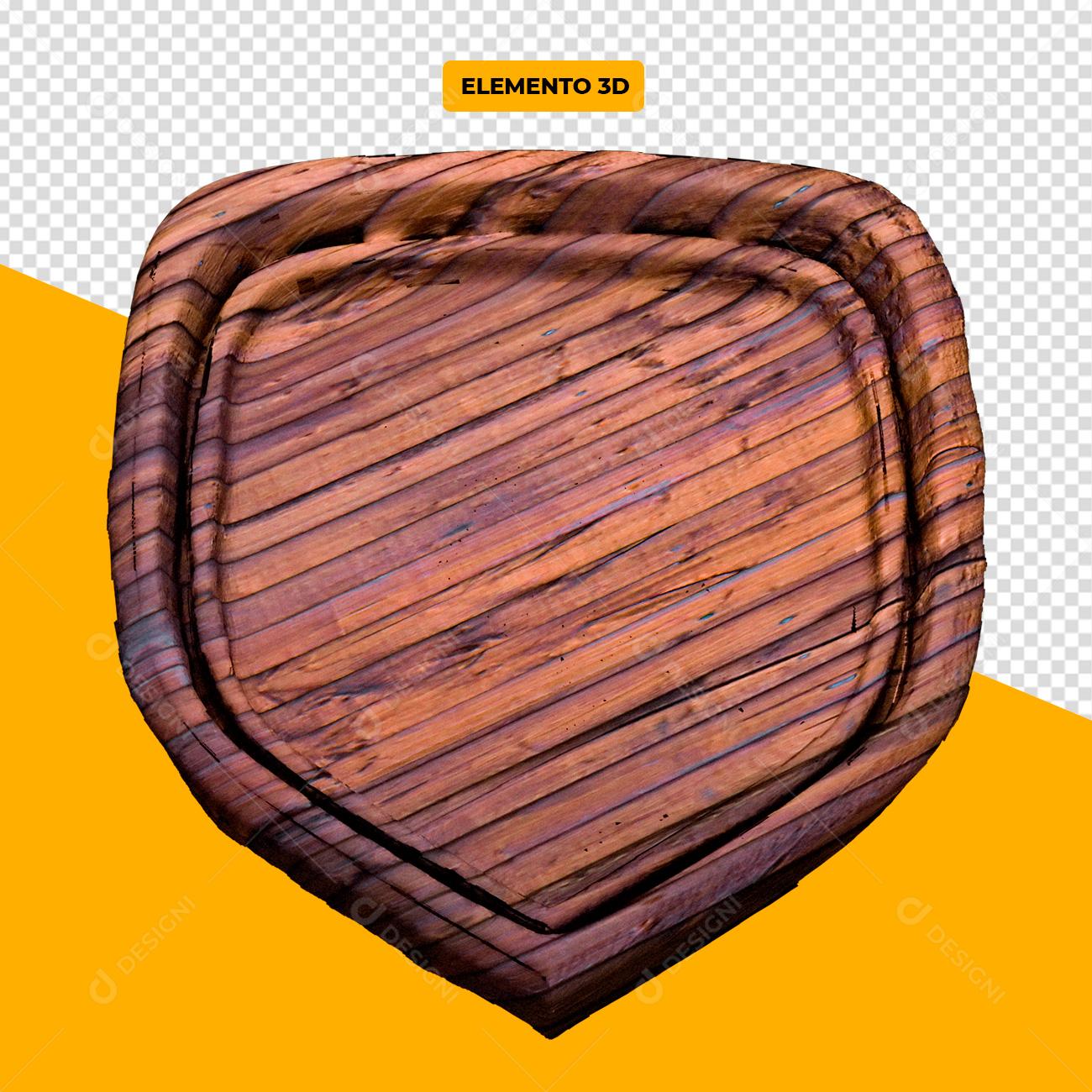 Elemento 3D de Madeira de São João Para Composição PSD