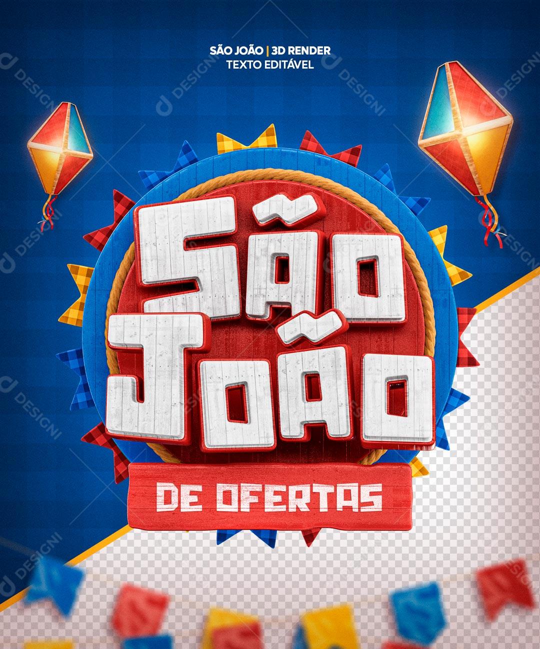 Selo 3D São João De Ofertas Promoção PSD