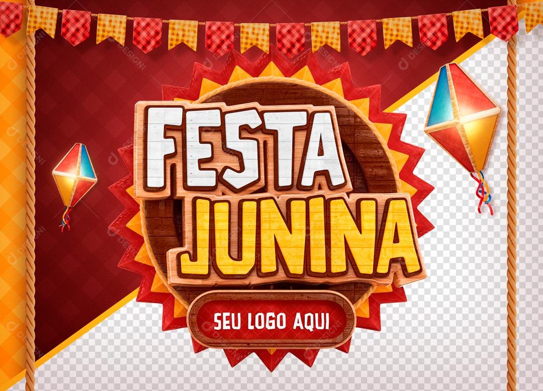 Selo 3D Festa Junina Arraiá PSD