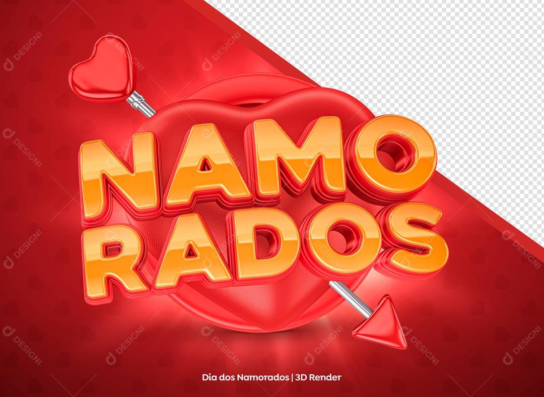 Selo 3D Dia Dos Namorados Data Comemorativa PSD