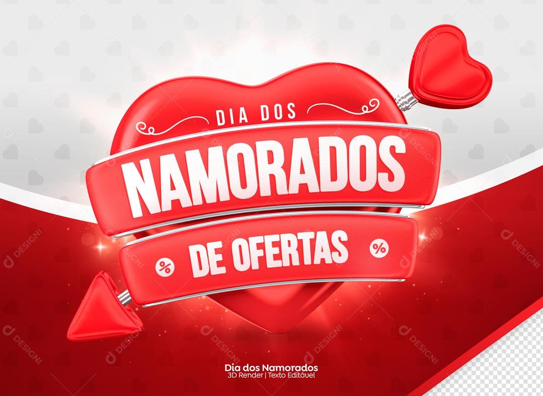 Selo 3D Dia Dos Namorados De Ofertas Data Comemorativa PSD