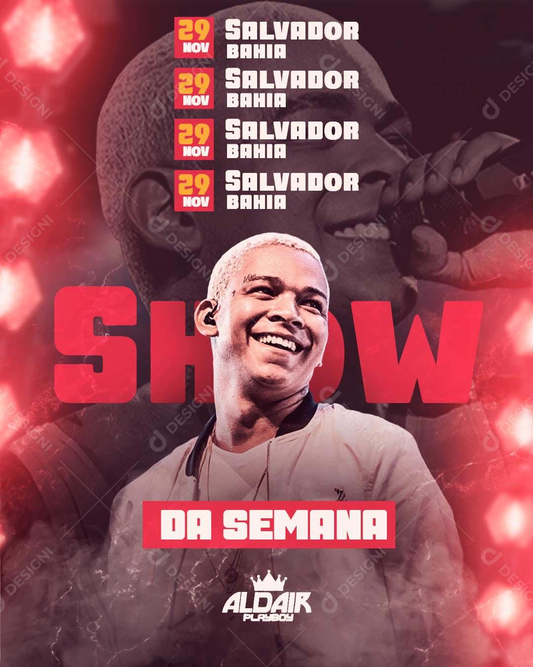 Flyer Agenda Semanal Aldair Social Media PSD Editável