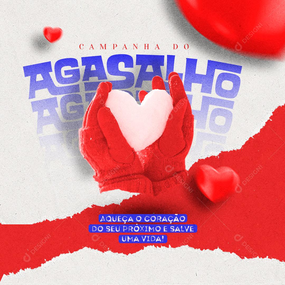 Social Media Aqueça o Coração do seu Próximo e Salve uma Vida Campanha do Agasalho PSD Editável