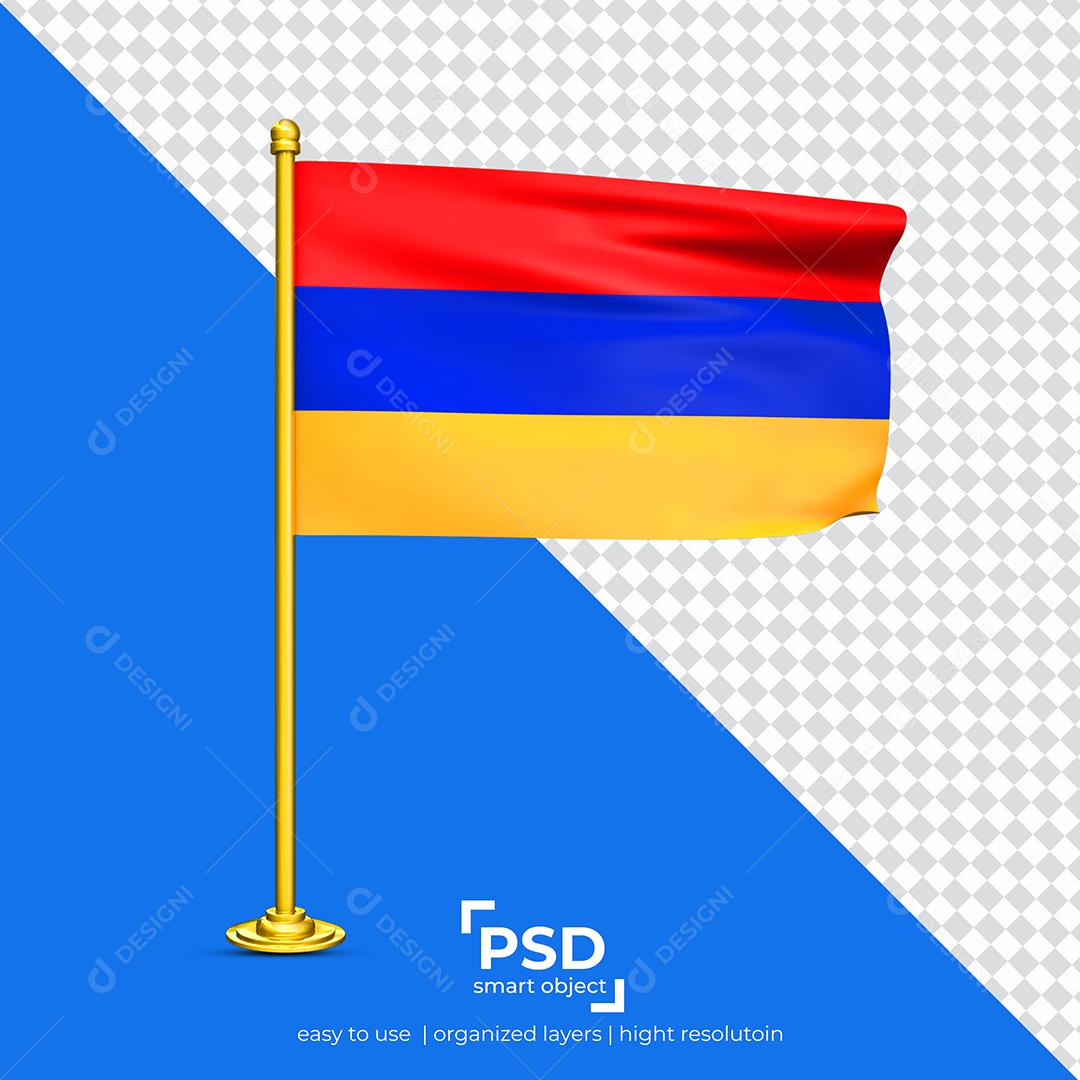 Bandeira da Armênia Elemento 3D Para Composição PSD