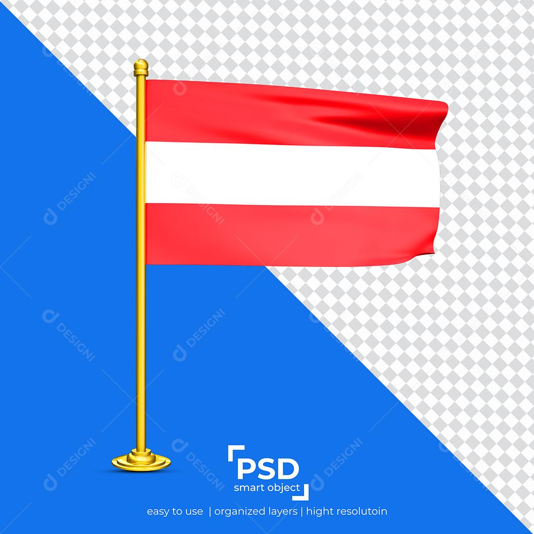 Bandeira da Áustria Elemento 3D Para Composição PSD