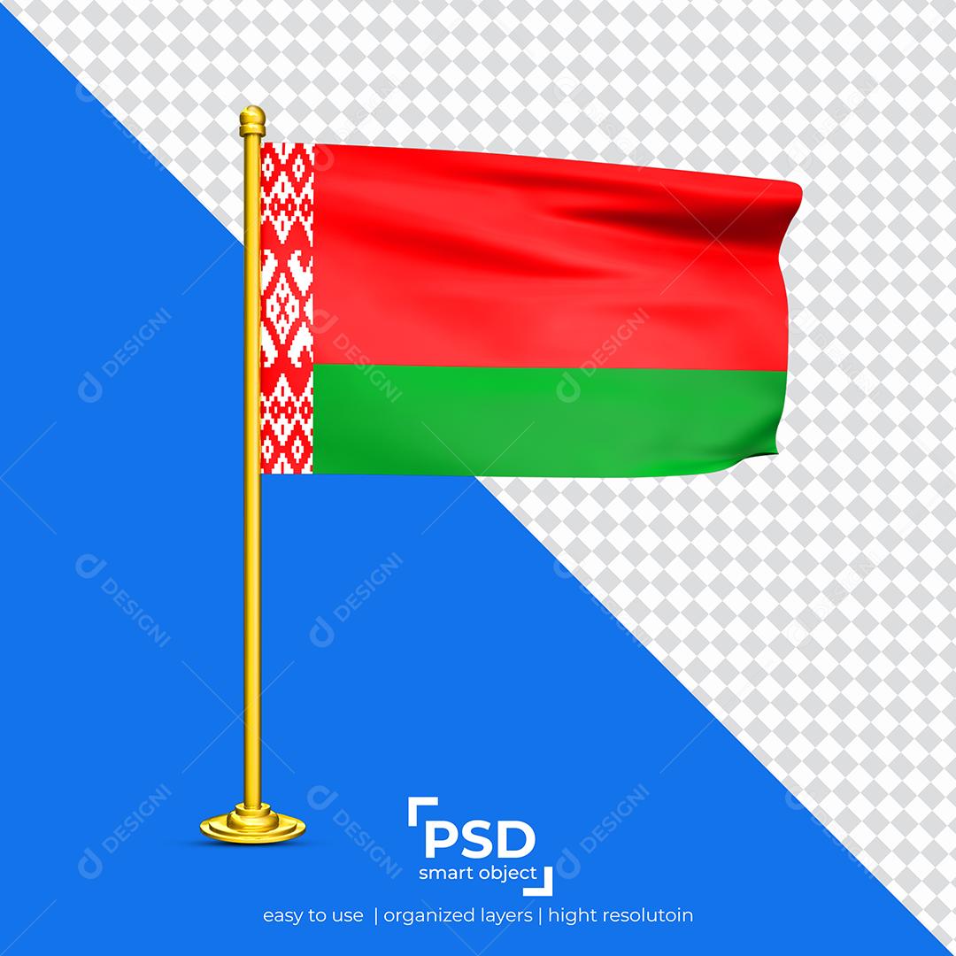 Bandeira de Bielorrússia Elemento 3D Para Composição PSD