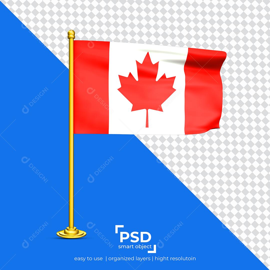 Bandeira do Canada Elemento 3D Para Composição PSD