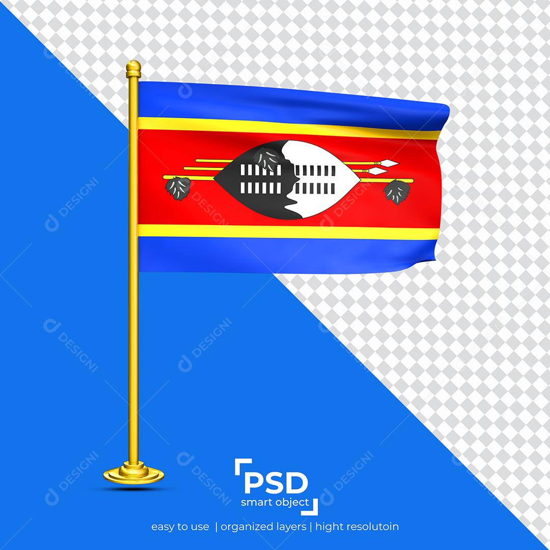 Bandeira da Suazilândia Elemento 3D Para Composição PSD