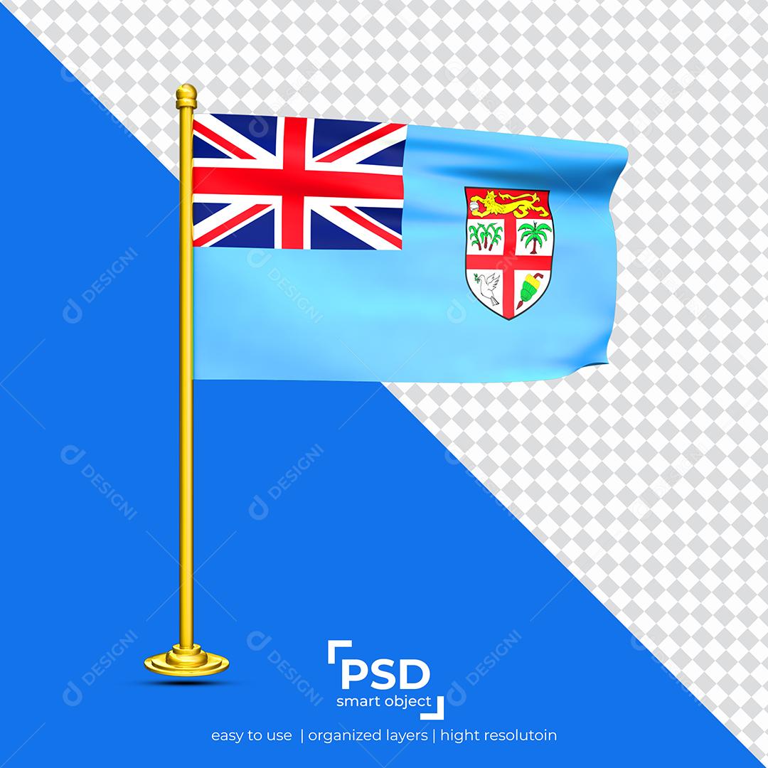 Bandeira de Fiji Elemento 3D Para Composição PSD