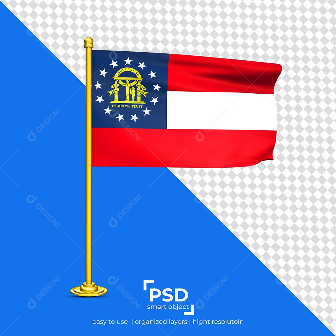 Bandeira da Geórgia Elemento 3D Para Composição PSD