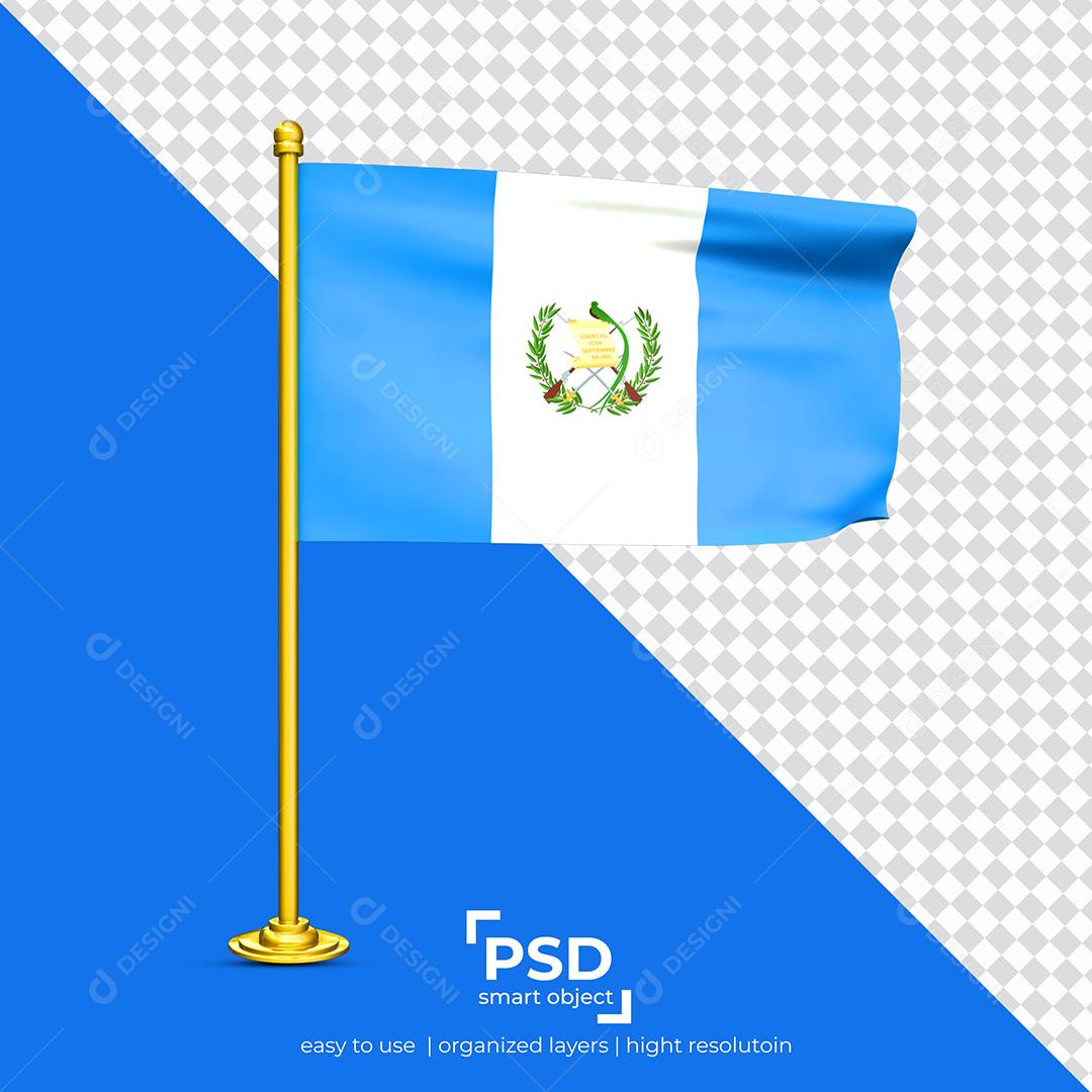 Bandeira da Guatemala Elemento 3D Para Composição PSD