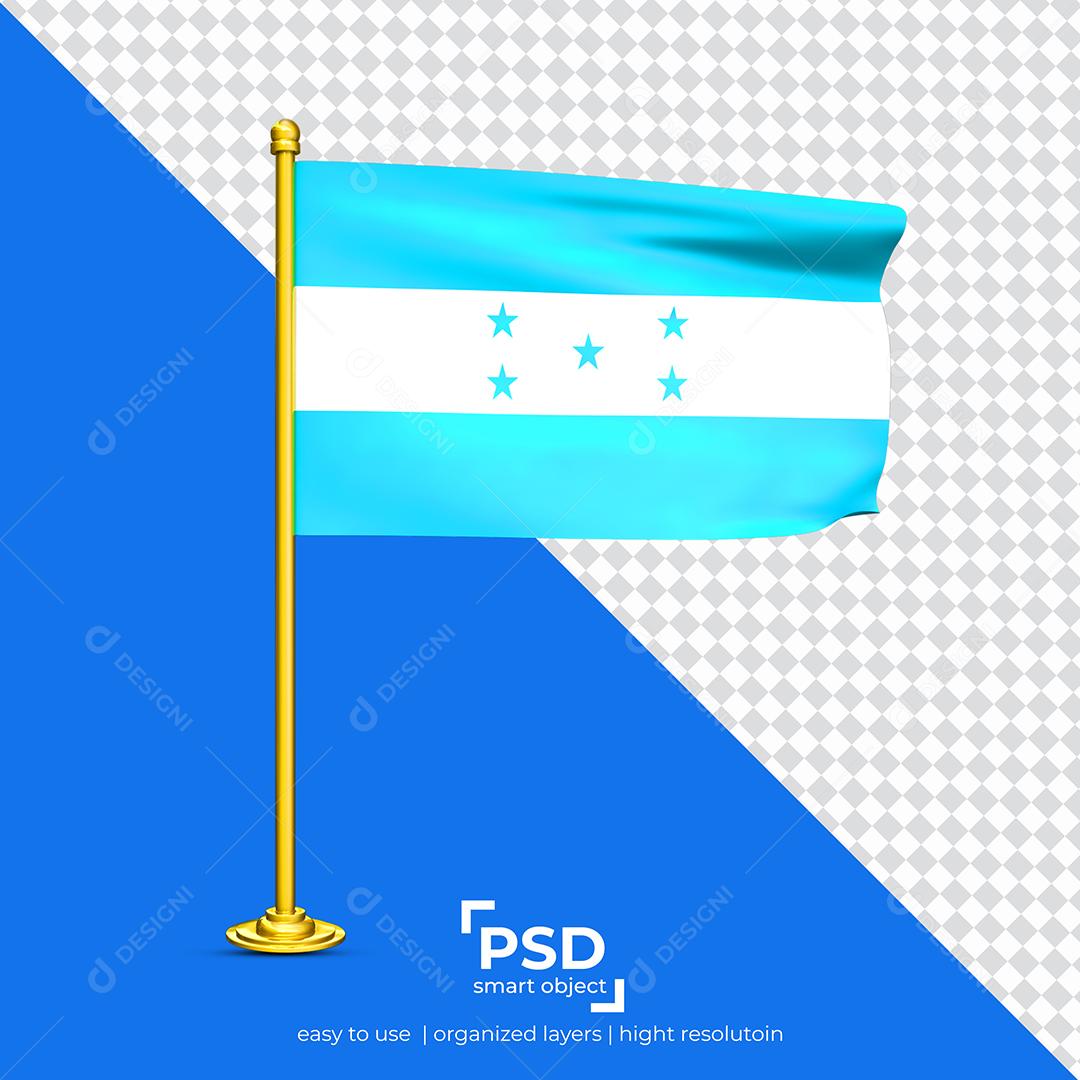 Bandeira de Honduras Elemento 3D Para Composição PSD