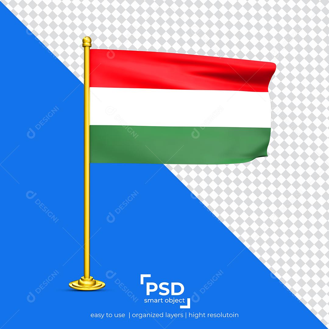 Bandeira da Hungria Elemento 3D Para Composição PSD