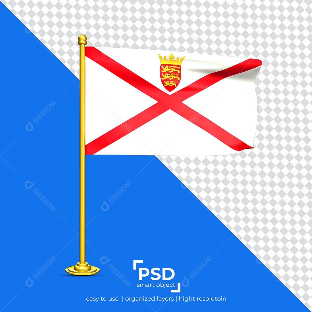 Bandeira do Jersey Elemento 3D Para Composição PSD