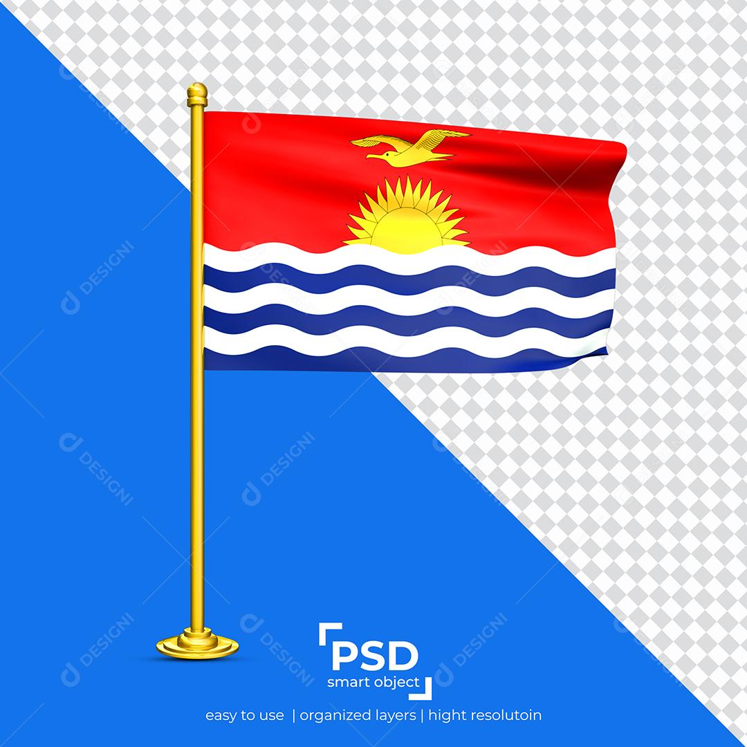 Bandeira de Quiribati Elemento 3D Para Composição PSD
