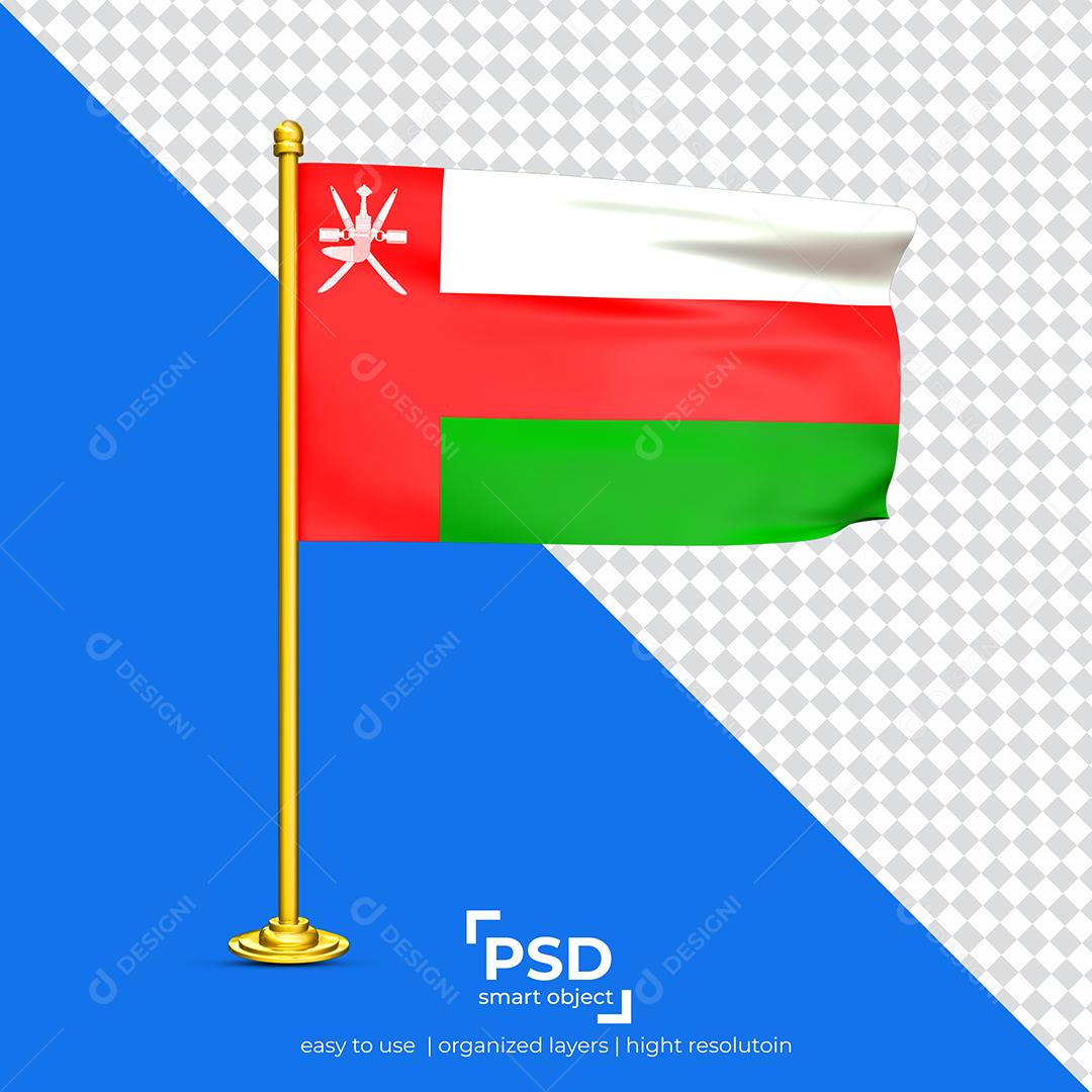 Bandeira do Omã Elemento 3D Para Composição PSD