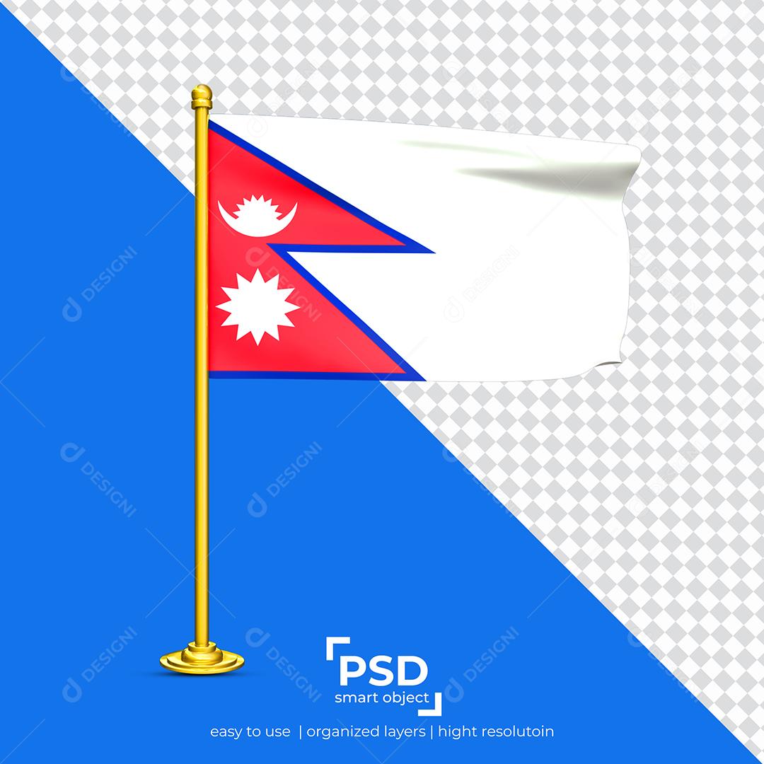 Bandeira do Nepal Elemento 3D Para Composição PSD