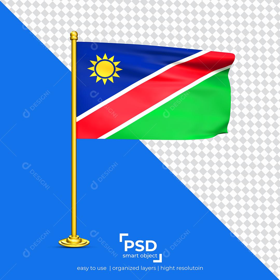 Bandeira de Namíbia Elemento 3D Para Composição PSD