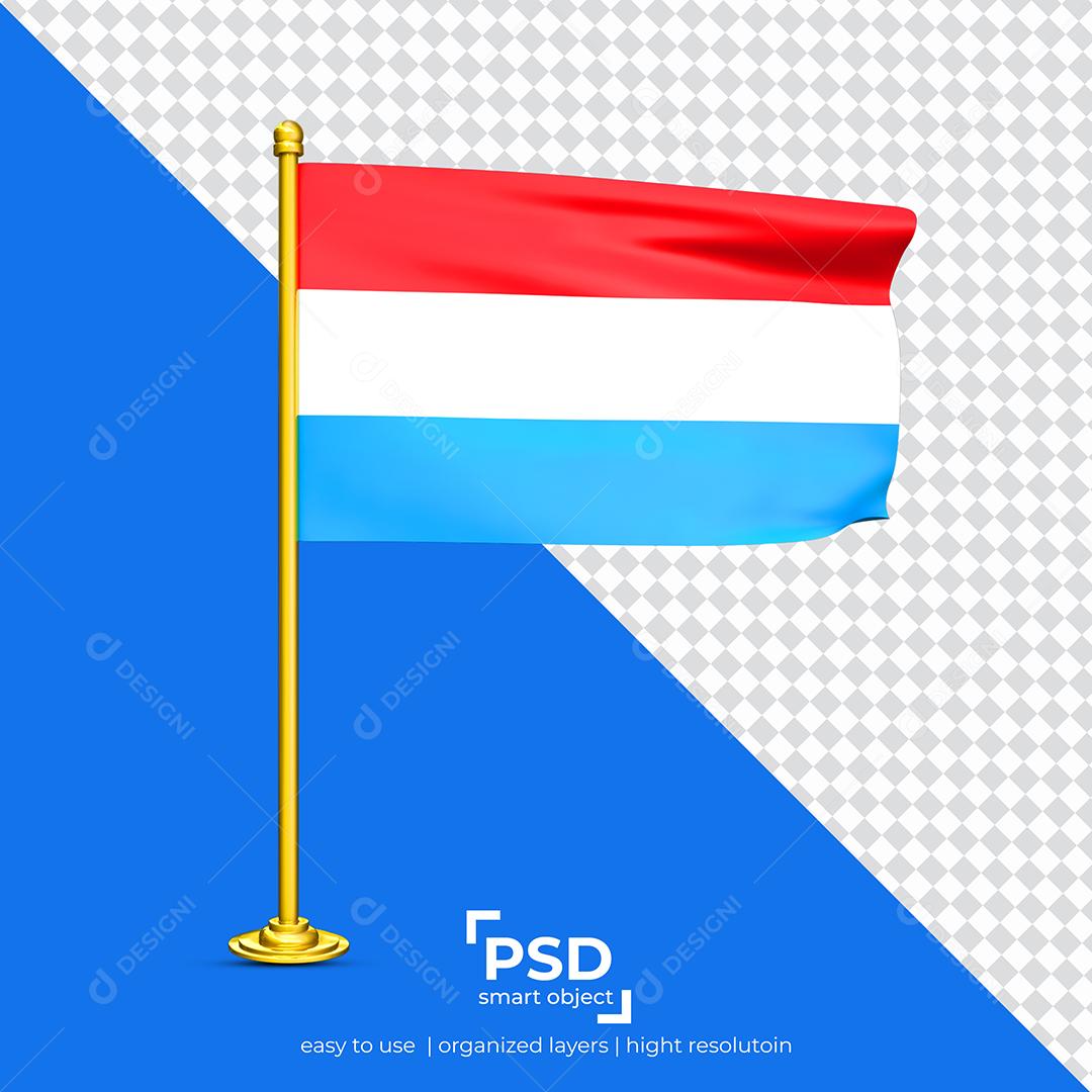 Bandeira do Luxemburgo Elemento 3D Para Composição PSD