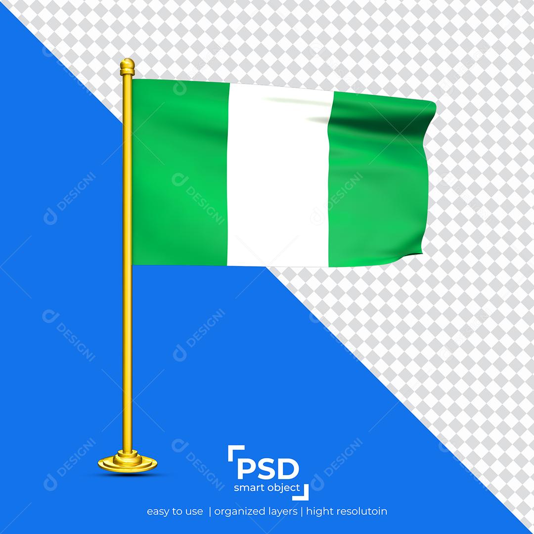 Bandeira da Nigéria Elemento 3D Para Composição PSD