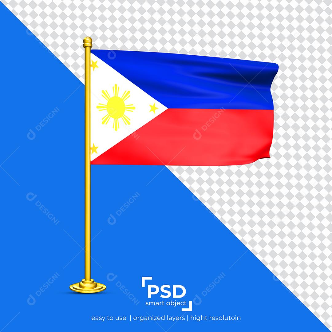 Bandeira de Filipinas Elemento 3D Para Composição PSD