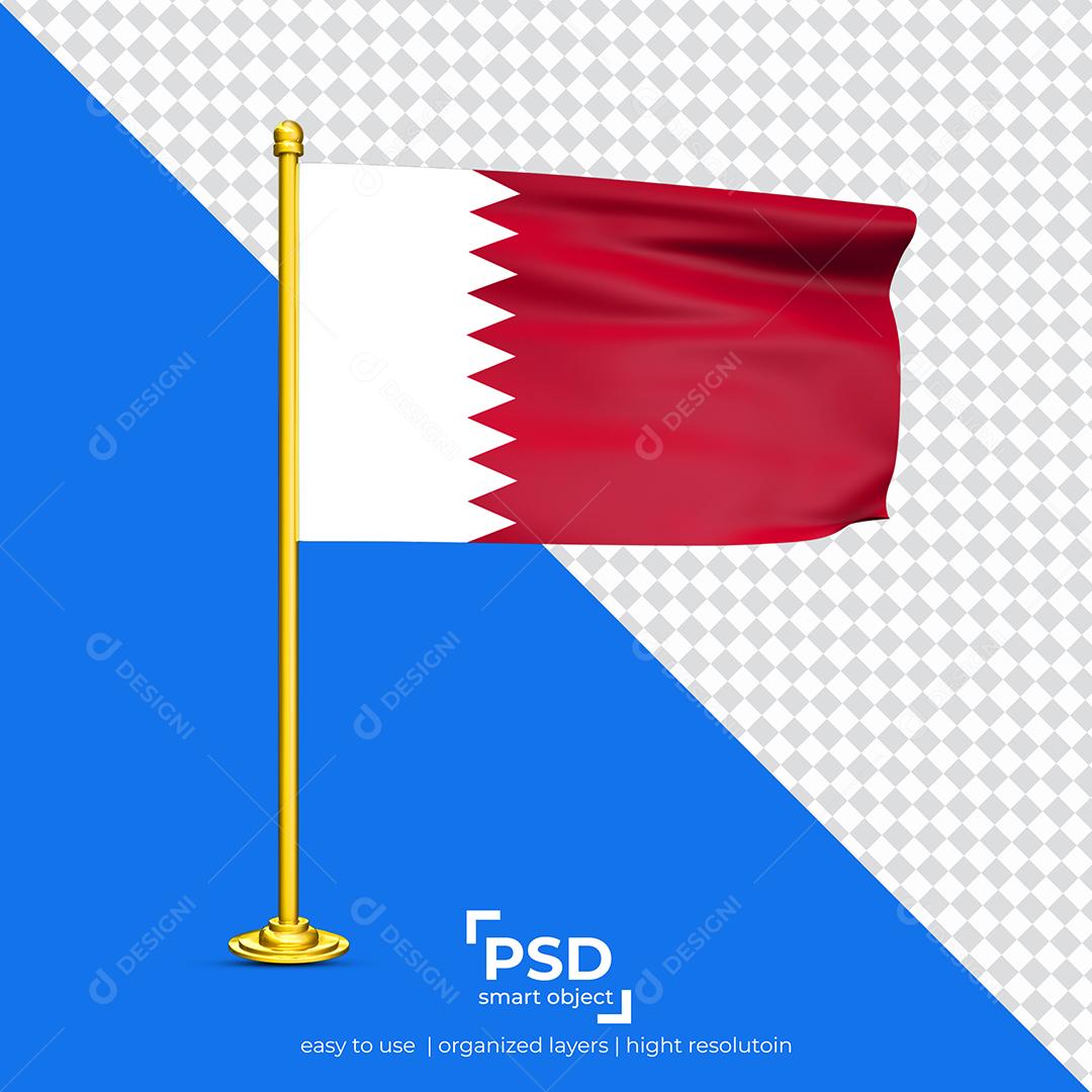 Bandeira do Qatar Airways Elemento 3D Para Composição PSD