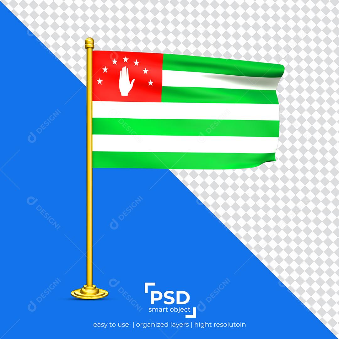 Bandeira da Abecásia Elemento 3D Para Composição PSD