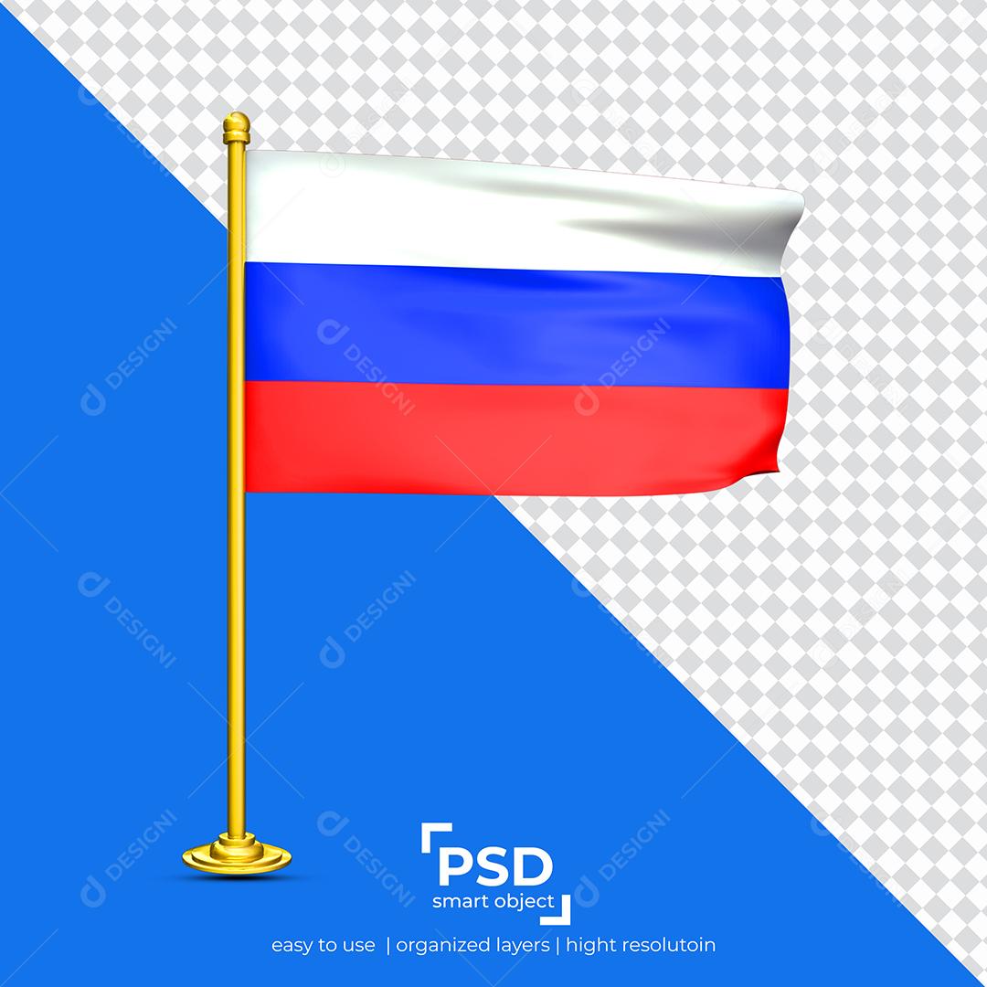 Bandeira da Rússia Elemento 3D Para Composição PSD