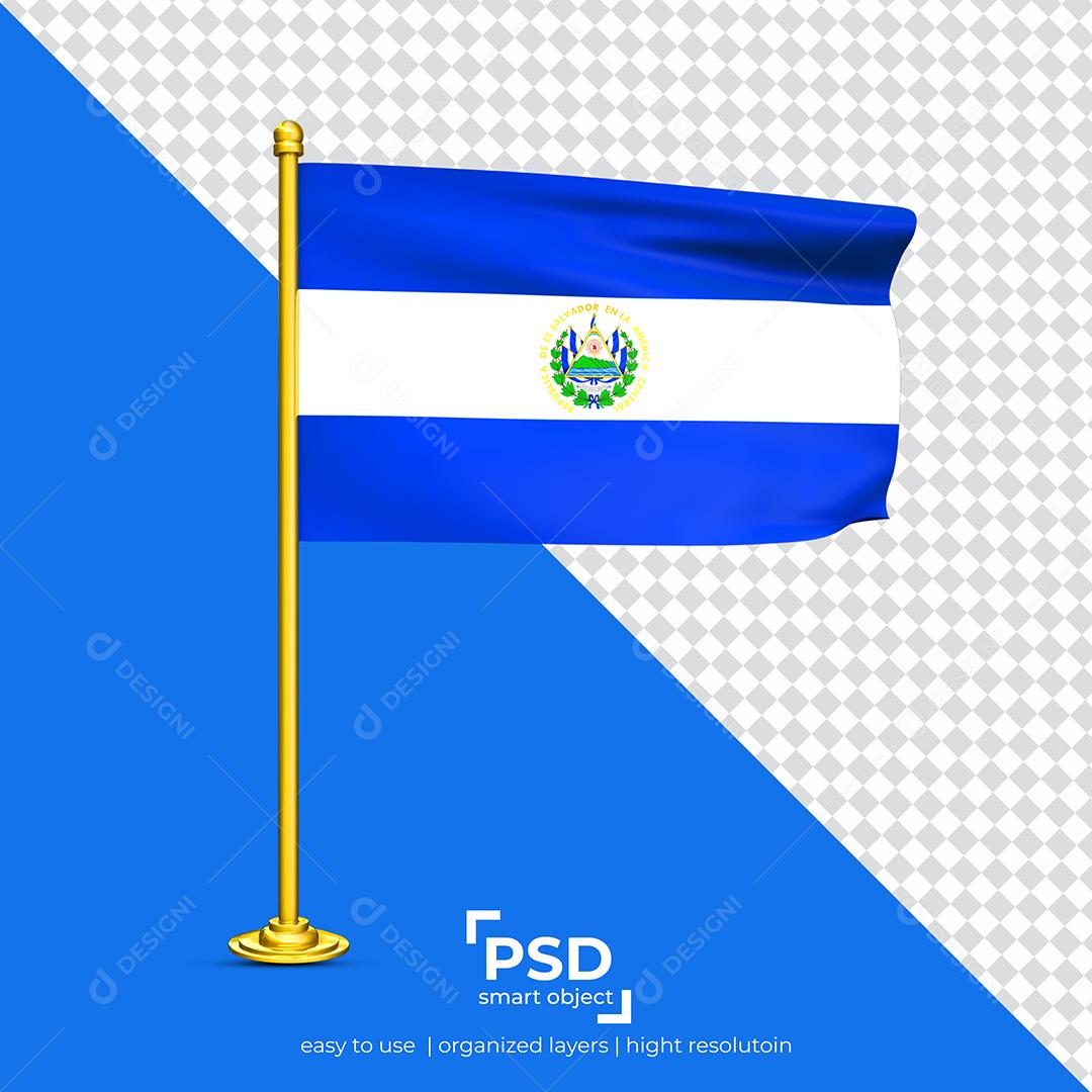 Bandeira de Salvador Elemento 3D Para Composição PSD