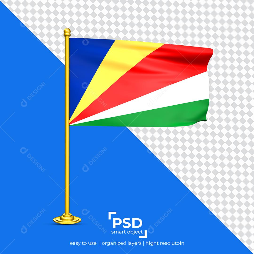 Bandeira de Seychelles Elemento 3D Para Composição PSD