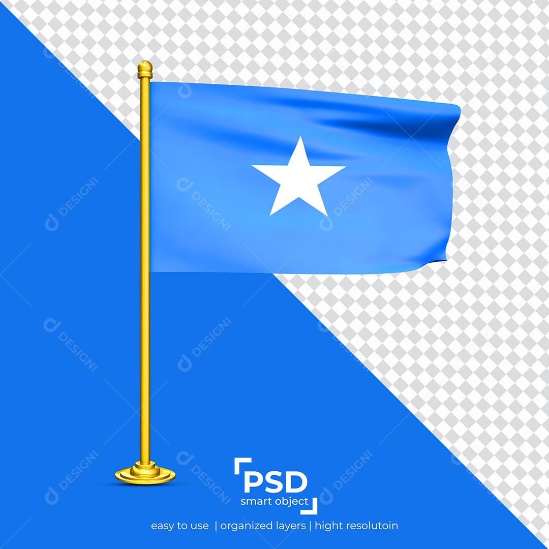Bandeira da Somália Elemento 3D Para Composição PSD