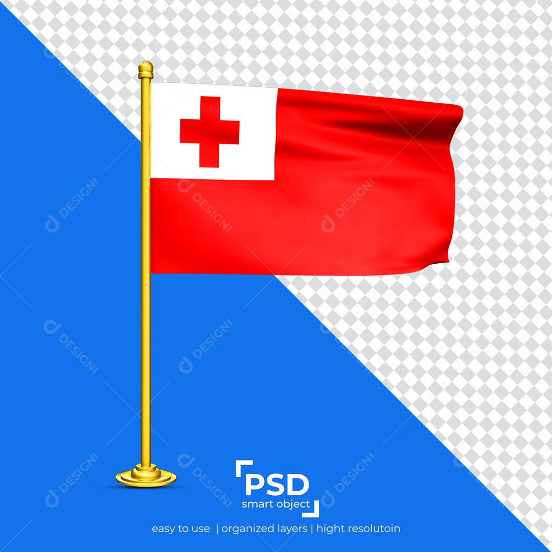 Bandeira do Tonga Elemento 3D Para Composição PSD