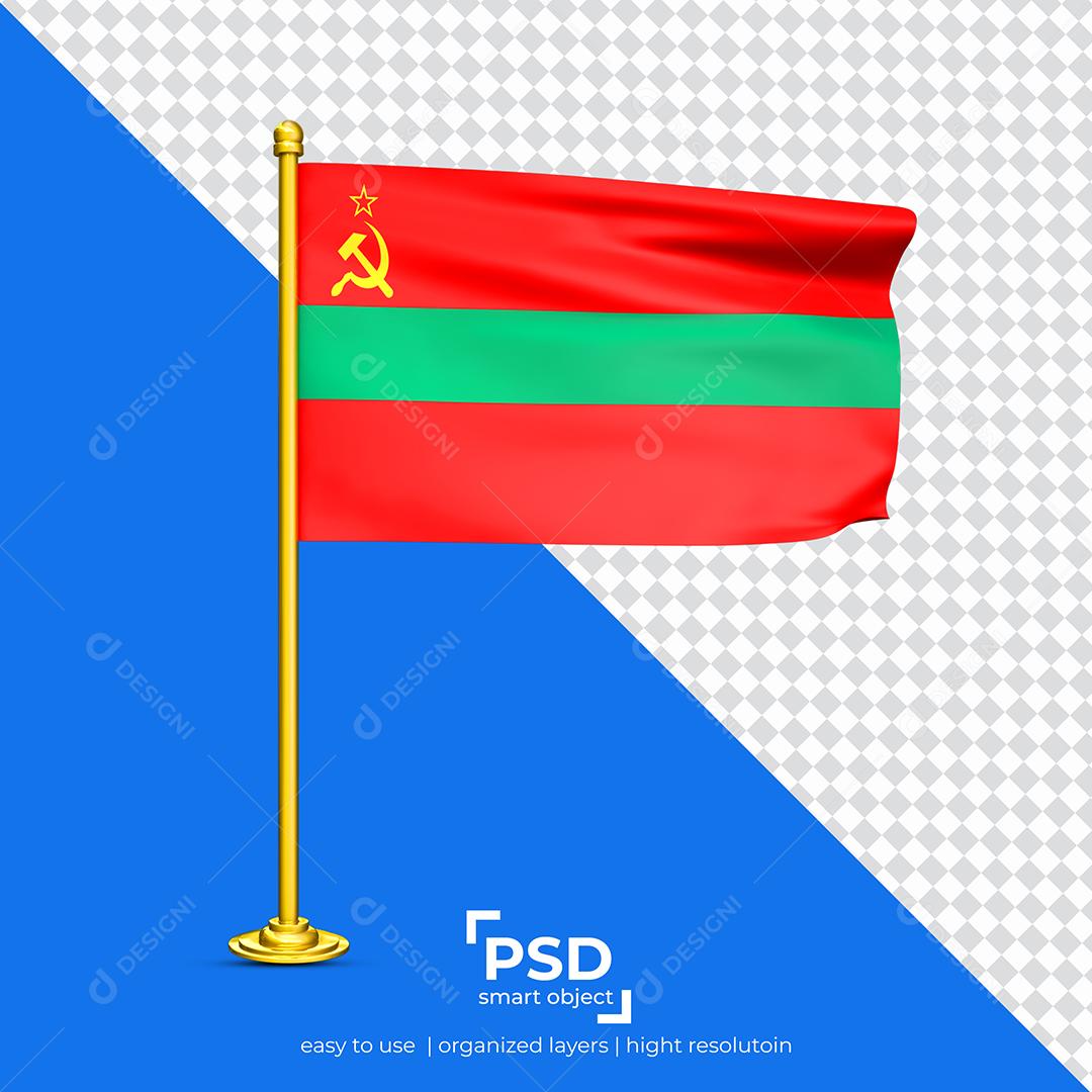 Bandeira do Transnístria Elemento 3D Para Composição PSD