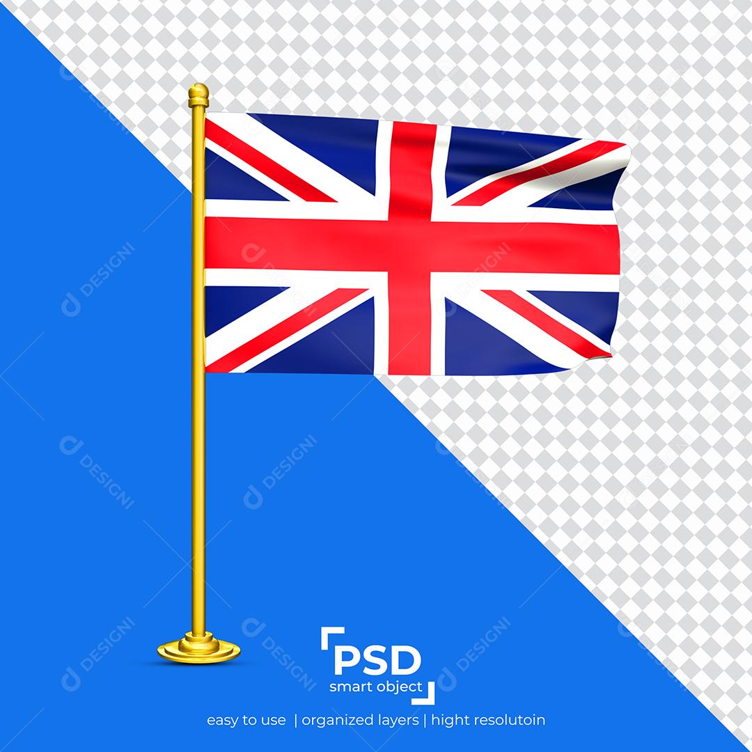 Bandeira do Reino Unido Elemento 3D Para Composição PSD
