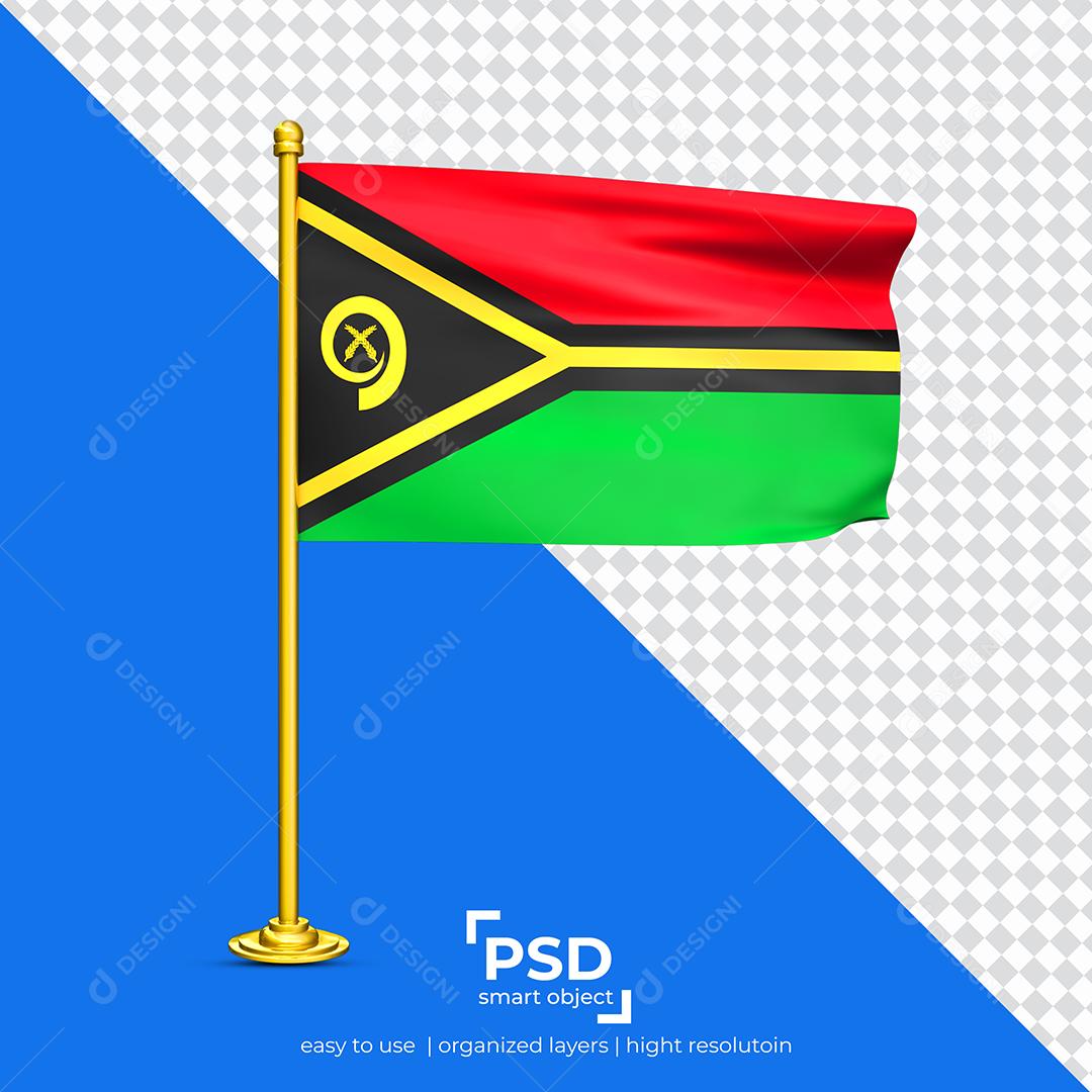 Bandeira do Vanuatu Elemento 3D Para Composição PSD