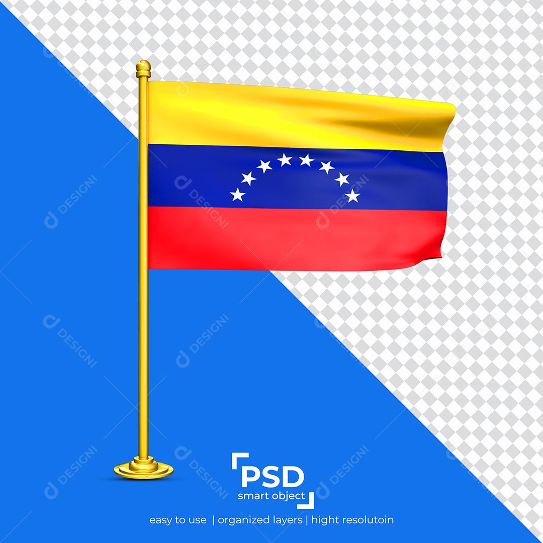Bandeira da Venezuela Elemento 3D Para Composição PSD